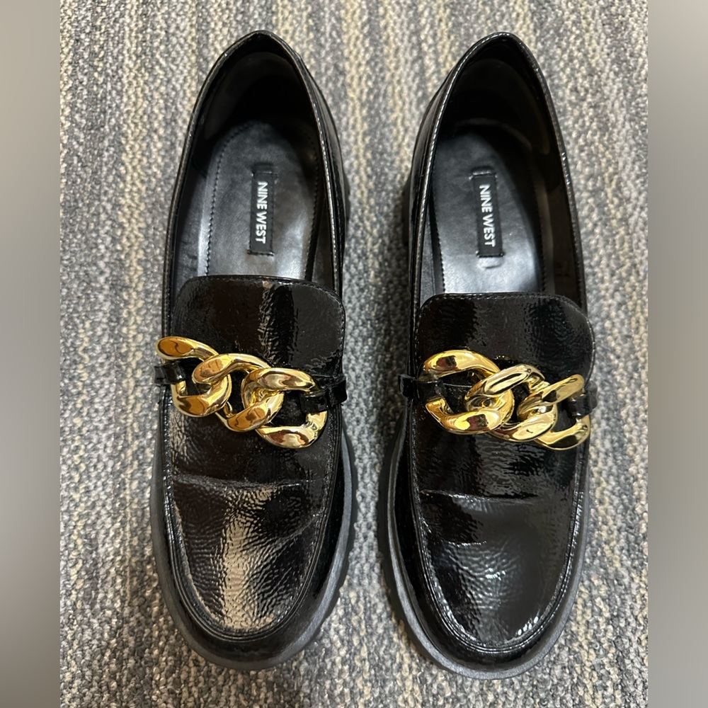 Nine West Gracy Lug Sole Loafers size 10